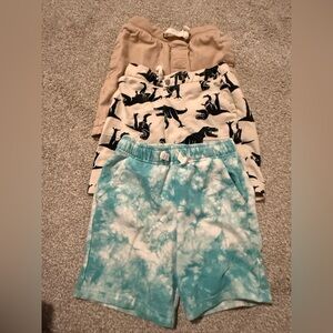 Set of Three Kids' Shorts - Beige, Dinosaur Print, Tie-Dye